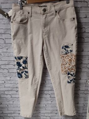 Sonoma Women's Cream Patchwork Jeans
